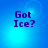 Blue background with purple text 'Got Ice?' in four quadrants, each showing slight variations in light and shadow.