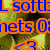 Pixelated blue text with orange outlines on a greenish background, showing partial words and numbers.