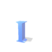 A blue 3D letter I rotates through multiple angles against a white background with gray shadows.