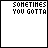 A 5x5 contact sheet of animated frames showing the phrase "SOMETIMES YOU GOTTA FALL BEFORE YOU FLY" with a pink heart symbol, where text and line styles progressively change across sampled frames.
