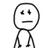 A pixelated stick figure with a neutral expression appears on a white background, next to cyan text on black stating "I'm Sad I Have No Legs" with a cyan dotted line below.