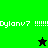 Pixelated green and black with repeated text 'Dylonv7' and exclamation marks, featuring a black star on top-left and green star on bottom-right