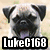Four pug dog images arranged in a with text overlays on each