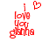 Red pixelated text 'I love you genha' with a heart symbol above the 'I', displayed in two side-by-side versions where the right version lacks the heart.