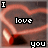 Animated contact sheet showing two frames of a pixelated 'I love you' icon with heart-shaped light trails and candle flames against dark background.