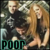 Four- shows three people in a static pose with text overlays changing