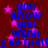 Blue text reading "you know you want 2 be me!!" repeats across a dark red background with pink stars, forming a wordwall pattern.