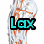 Animated sequence shows a skeletal figure with orange veins against white background, displaying text changes from 'Lax' to 'ls' then 'Life'.