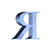 16 distinct letter R and I icons in varying shades of blue, gray, and black with metallic or gradient effects on white backgrounds