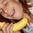 A pixelated image shows a person with brown hair holding yellow bananas, next to pink text reading MY BEST FRIEND on a light background.
