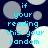 Pixelated text reads "if your reading this your random" over dark blue background with light gray and white circles.