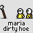 Pixel art animation of two yellow-shirted figures with white helmets holding brown poles, displaying sequential speech bubbles and text below.