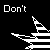 Black background with white pixelated sailboat icon and changing text above it across frames.
