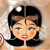 Pixelated cartoon-style icon of a person with black hair, closed eyes, and a neutral expression wearing a dark top against a light background.