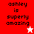 A four- displays 'ashley is superly amazing' text with a white star in the top-right and a red star in the bottom-left