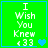 Green square icon with white text "I Wish You Knew <33" and a blue heart symbol, displayed in four variations showing animation changes.