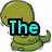 A pixelated green creature with a rounded head and coiled body appears in four positions, each overlaid with distinct colored text.