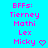Two identical static images side-by-side on a bright cyan background, each showing pink pixelated text listing names with a heart symbol.