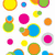 Pixelated collection of colorful circular shapes in yellow, blue, green, pink, and orange on white background with no visible text or animation.