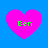 Four pink heart shapes on a blue background, each containing green text reading 'Een' with varying pixelation levels.