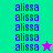 blue 'alissa' text on cyan, purple, and blue backgrounds with two pixelated stars, one pink and one green, positioned at the bottom-right of the cyan and purple sections