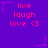 Purple background with repeated pink text 'live laugh love <3' and pink star-shaped decorations in a