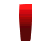 Red heart-shaped icon transitions from vertical bar to full 3D form , showing depth and color variation