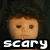 Four- shows a doll with dark hair and light skin; two display text 'scary' and 'mary' over the doll's face