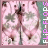 A 48x48 pixel animated buddy icon featuring a pink and white floral pattern with vertical text reading "FLIP-FLOPS" in alternating purple and white letters, displayed as two side-by-side frames showing slight motion differences.