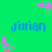 Green background with repeating blue text 'jimian' and pink square-based pixel art elements scattered across.