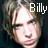 Pixelated static image of a person's face with the name "Billy" in pixelated text overlay, set against a dark background.