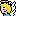 Pixelated angel icon with blonde hair, blue top, and white wings; two versions show different facial expressions and a halo appears in lower frames.
