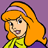 Pixelated cartoon character with orange hair and purple headband wearing yellow top against solid purple background.