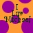 Orange background with purple circles, green text reading "I Love Michael" in pixelated font.