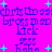 Pixelated text and cyan stars on a bright pink background with repeated patterns.