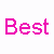 A pink pixelated animation of text and symbols transitioning from fragmented words to solid crosses on a white background.