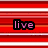 Four pixelated text icons arranged in a with striped backgrounds: red, pink, green, and blue stripes each containing distinct words or symbols