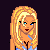 Pixel art contact sheet showing four frames of a blonde woman in blue clothing with pink text "jen" on black background.
