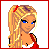Pixel art contact sheet showing a female character's head, torso, and legs in separate frames with red text reading "hottie with a body" below.