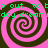 Four pink and brown spirals arranged in a with green text repeating 'p out to bp out to b day dreamiday dreami' across the top and bottom