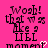 Pixelated text on bright pink background with heart symbol, showing 'Wow! that was like a UEL moment' in black and white.