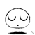 Two side-by-side pixelated circular icons with closed eyes and small mouths, each having a black horizontal line beneath them.