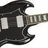 Pixelated electric guitar image with text expressing strong preference for the instrument, displayed in a split- layout with white and black backgrounds