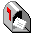 A 3x3 contact sheet of pixelated animated frames showing a gray mailbox with red flag and white paper, displaying sequential animation states from full mail to empty slot.