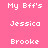 Pixelated text on pink background reads 'My Bff's Jessica Brooke' in two vertical with identical repeated content