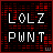 nine identical pixelated icons with red and black backgrounds displaying 'LOLZ PWNT' text in white block letters, each with a small 'w' symbol in the bottom-right corner