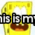 Yellow cartoon sponge with wide eyes and open mouth, black text overlay, soccer ball in silver frame, grayscale figure with cap, and black silhouette with yellow triangle.