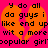 Pixelated text on a bright pink background with orange heart shapes, displaying repeated phrases about ending up with a more popular girl.