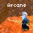 Pixelated character with white hair and dark clothing stands on orange terrain against brown background, text above changes across frames.