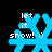 Four blue snowflake-shaped icons with white text 'let it snow! :)' on black background, each showing different pixelated animation frames.